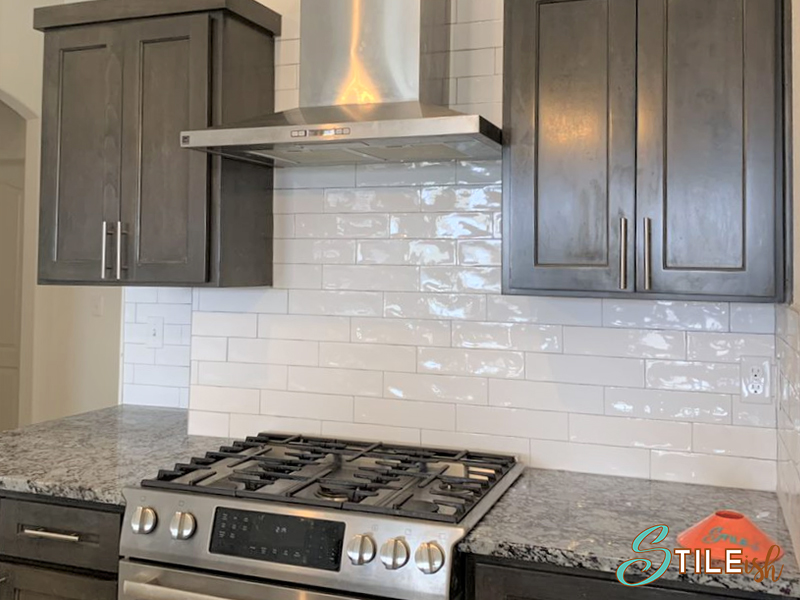 subway white  backsplash