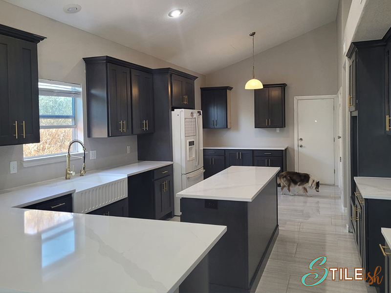Stileish cabinets and quartz