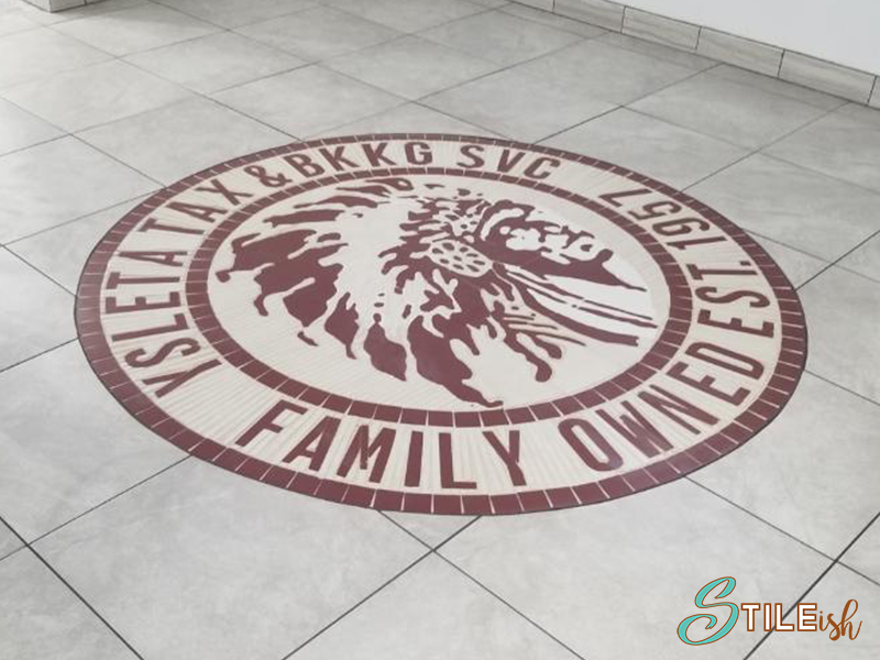 Custom logo tile medallion